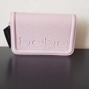 New Bebe Lila Flap Crossbody Bag Blush Color NWT